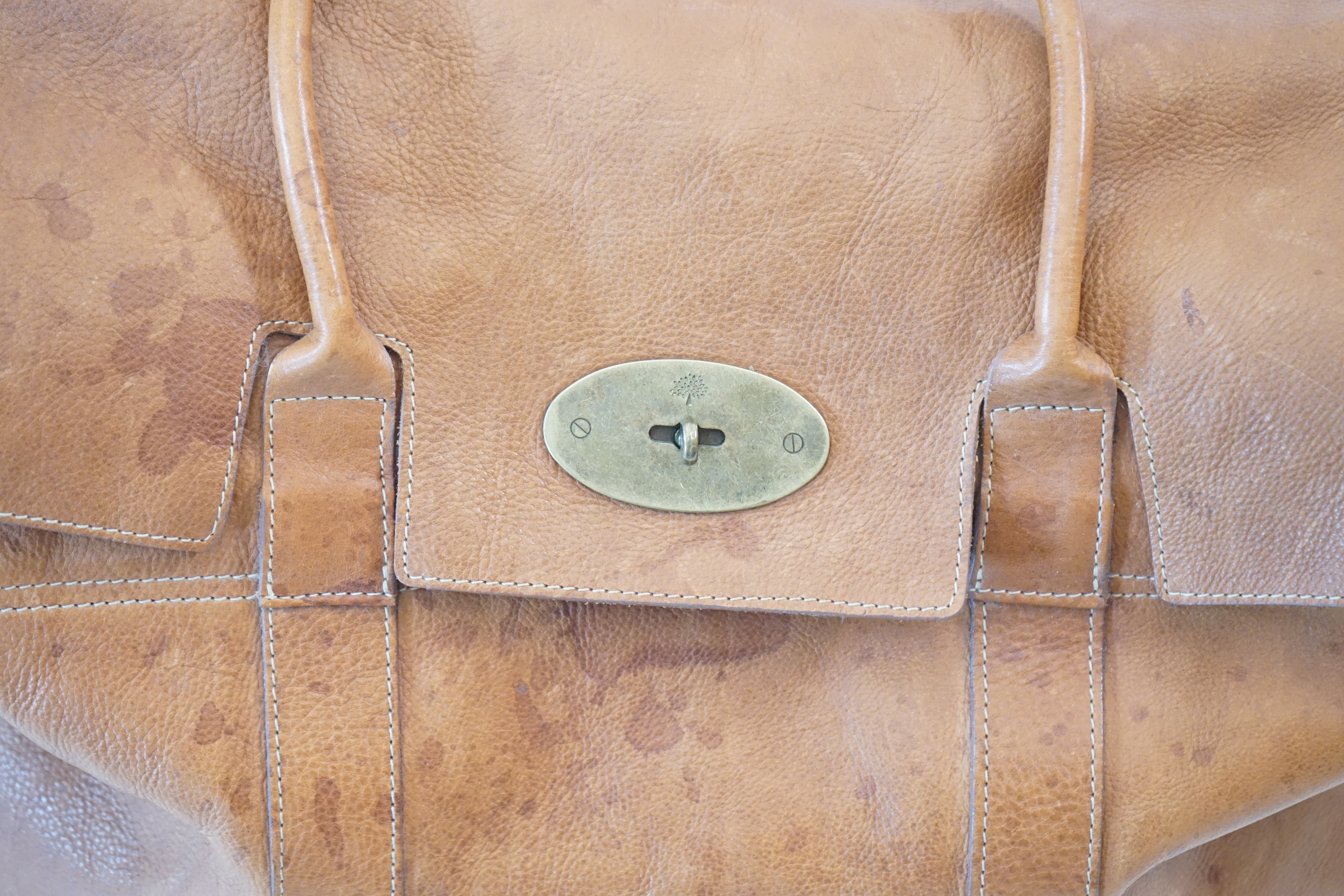 A Mulberry large Bayswater, in natural grain tan brown leather width 50cm, depth 20cm, height 30cm
